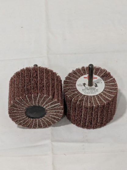 Wurth Mounted Flap Wheel: 3" Dia, 2" Face Width, 80 Grit 2 Pack 898009