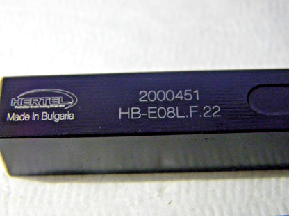 Hertel 1.18 Left Hand Cut Indexable Cutoff Toolholder  HB-E08L.F22 2000451