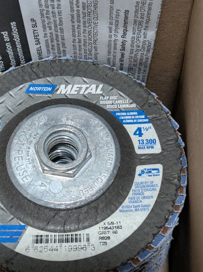 Norton Flap Disc: 4-1/2" Dia, Zirconia Alumina, Type 29 Qty 10 66254419996