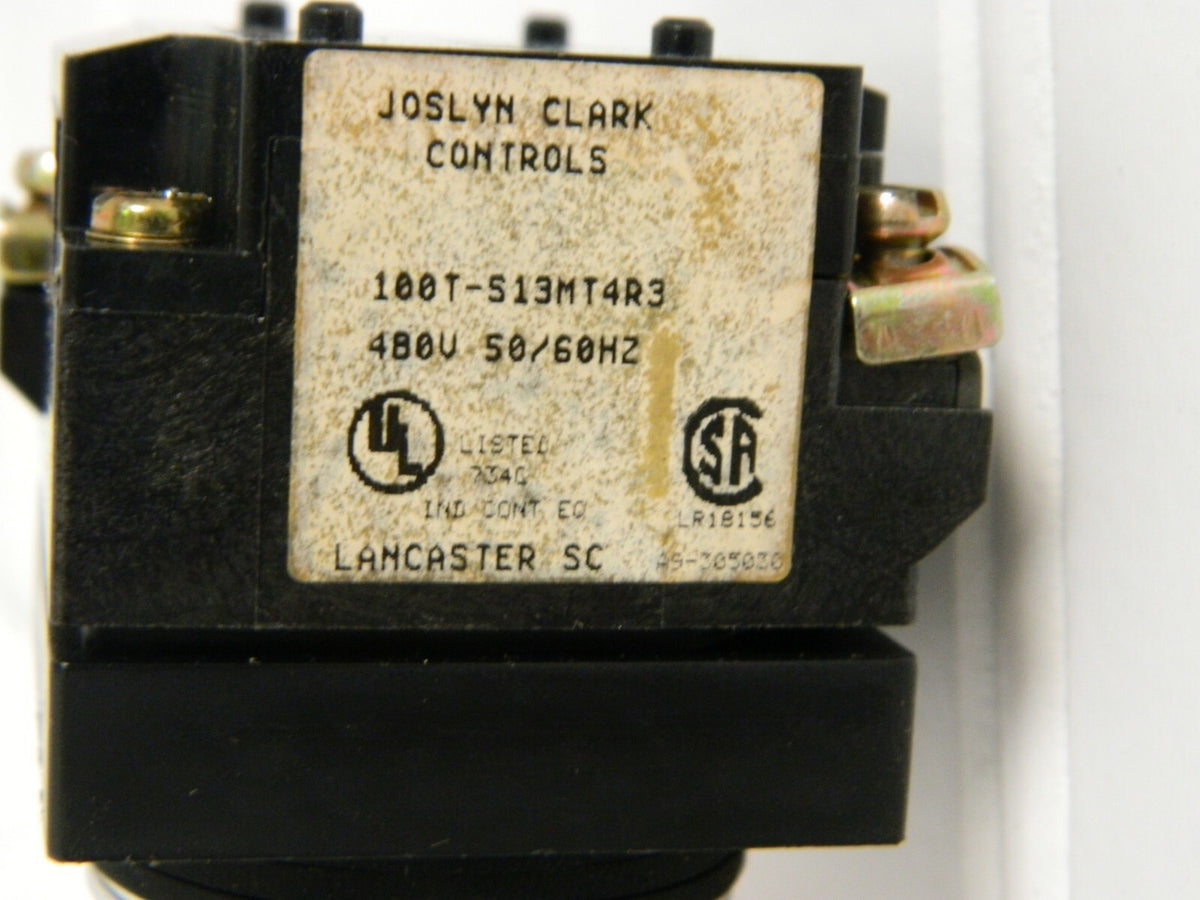 Joslyn Clark Illuminated Knob Selector Switch 600V 3-Position #100T-S13MT4R3