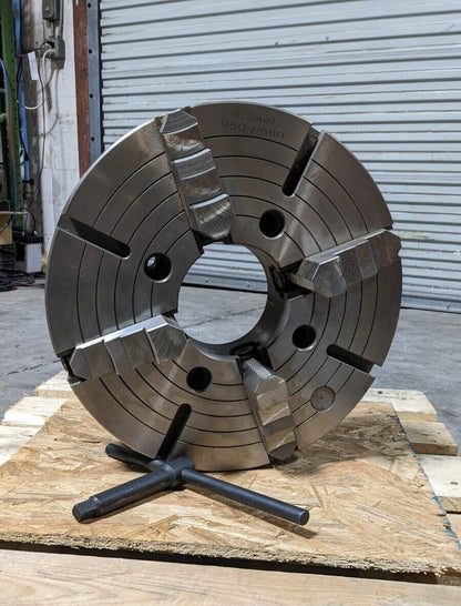 Manual Lathe Chuck 4-Jaw Independent 16" Diameter D1-8 Direct Mount