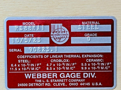 Starrett Webber 88 Pcs Gage Block Set Rectangular Steel Metric Grade 0 RS88.MA1
