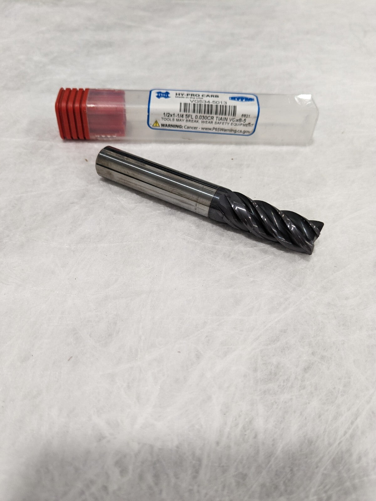 OSG Corner Radius End Mill 1/2" Dia, 1-1/4" LOC, 0.0300" Radius, 5 FL VG534-5013