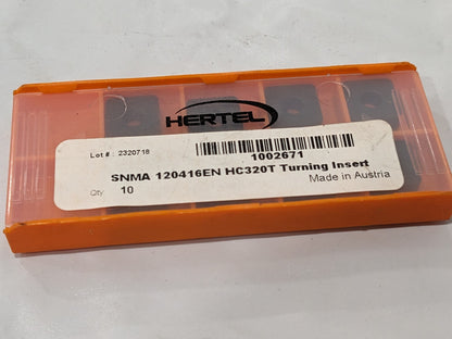 HERTEL Turning Inserts qty 8: SNMA434 HC320T, Carbide 1002671