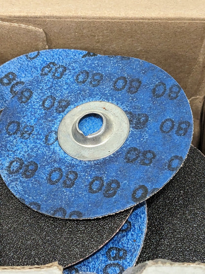 TRU-MAXX Quick-Change Disc: TS, 3" Dia, 80 Grit, AO, Coated Qty 50 69957323822