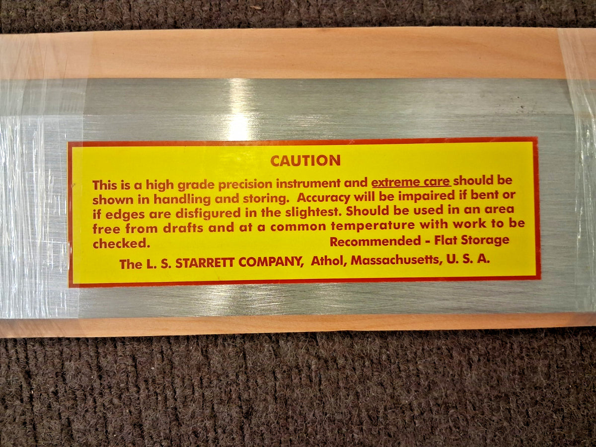 Starret Beveled Straight Edge 72" Long 3-5/32" Wide 9/32" Thick 51461