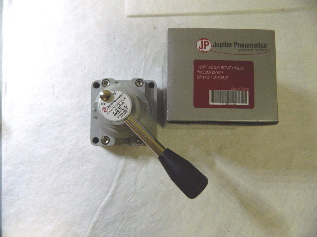 Jupiter Pneumatics 1/2" NPT 4/2 Way Rotary Valve W/I Cock Device 5140241005