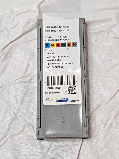 Iscar Carbide Cutoff Inserts TiN/TiCN DGR 4803J-4D IC328 QTY 10 6003231
