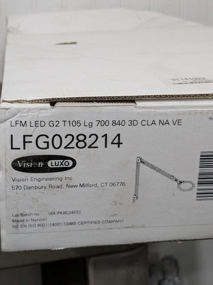 Vision Task Light: LED, 45" Reach, Spring Suspension Arm, Clamp-On LFG028214