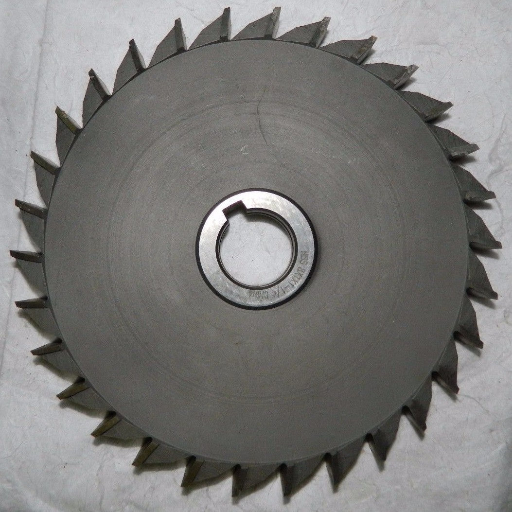 Pro Side Cutting Mill HSS 8" Diam 1-1/4" Arbor Hole 1" Thick 30 T
