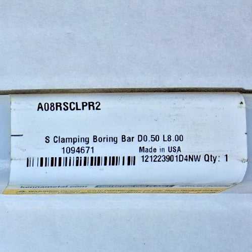Kennametal Indexable Boring Bar A08RSCLPR2 15.24 mm Min Bore 1094671