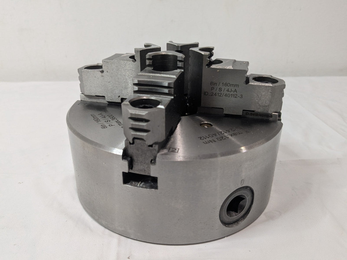 Hertel 6" Semi-Steel 4 Jaw Self-Centering Lathe Chuck Plain Back 1-203-0600