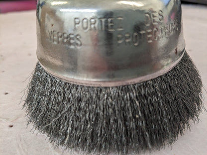 OSBORN Cup Brush: 3-1/2" Dia, 0.006" Wire Dia, Steel, Crimped 0003204000