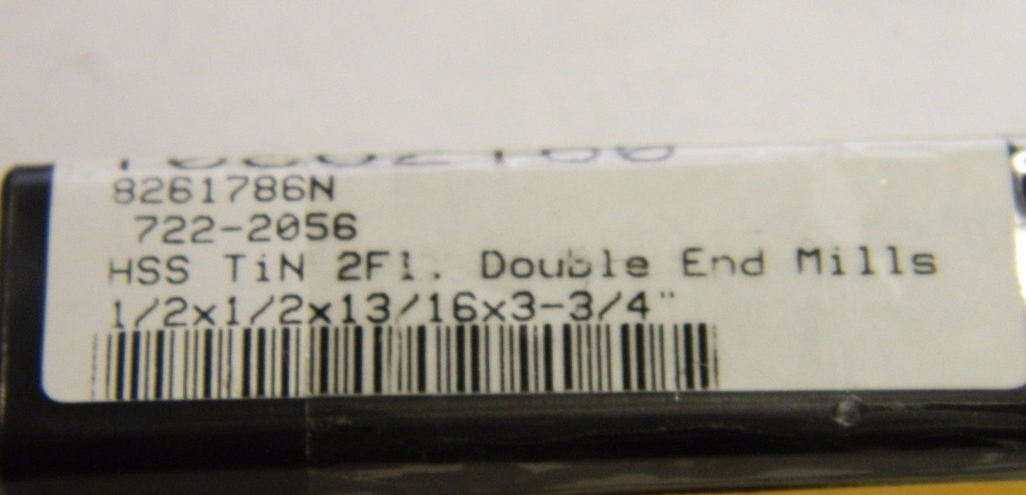 MHC Double Square End Mills 1/2" x 13/16" x 3-3/4" TiN 2FL HSS 72