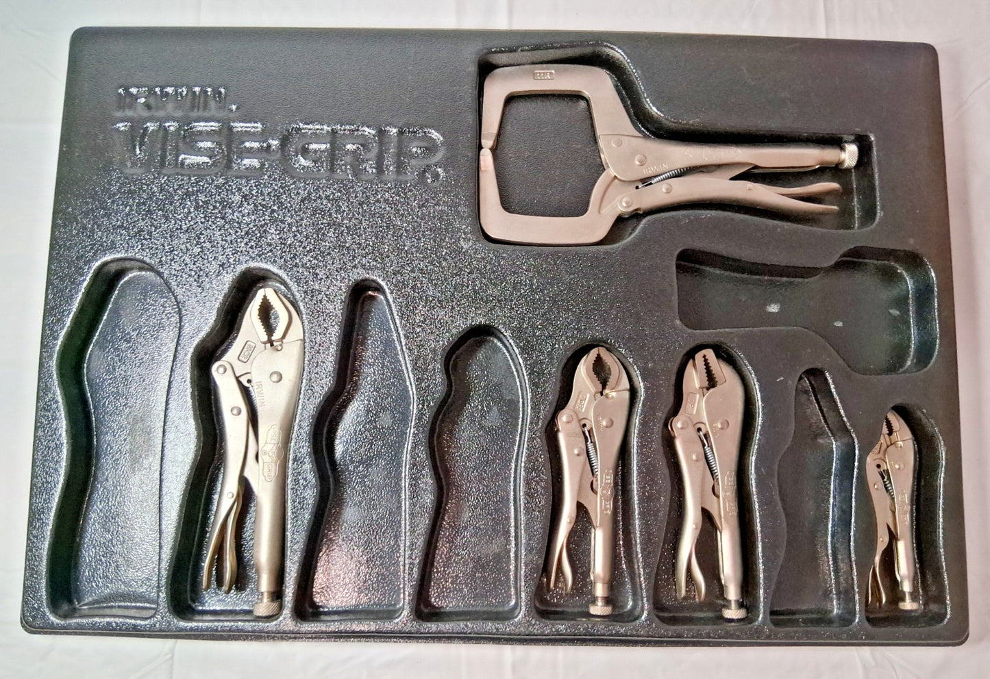 IRWIN Alloy Steel Locking Pliers C-Clamp Set QTY 5 PC (INCOMPLETE) 1078TRAY