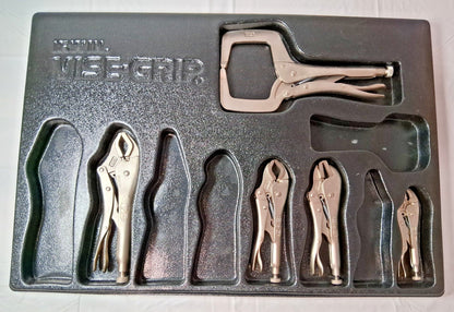 IRWIN Alloy Steel Locking Pliers C-Clamp Set QTY 5 PC (INCOMPLETE) 1078TRAY