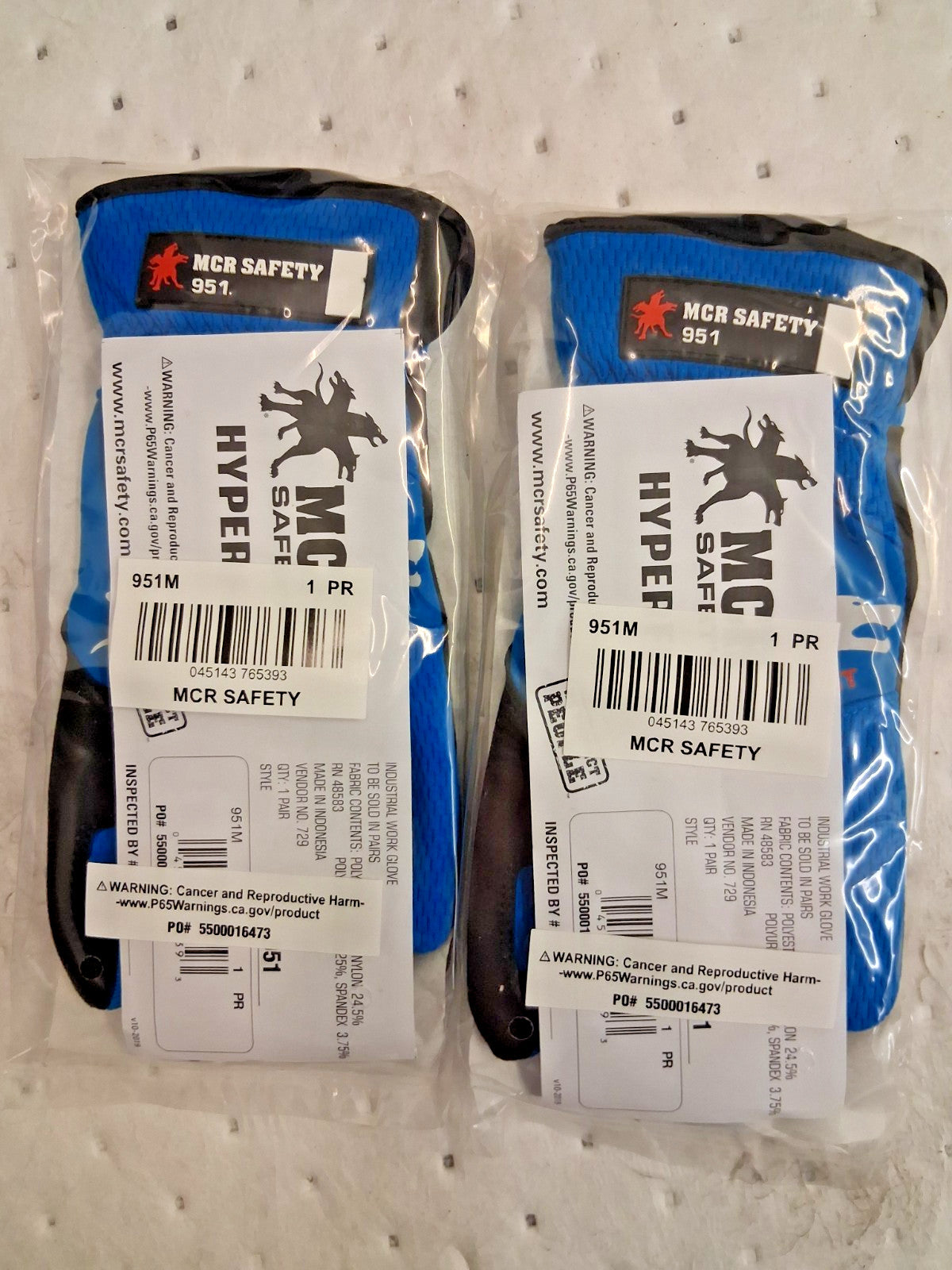 MCR Saftey Mechanic's & Lifting Gloves 2 Pairs Size M 951M