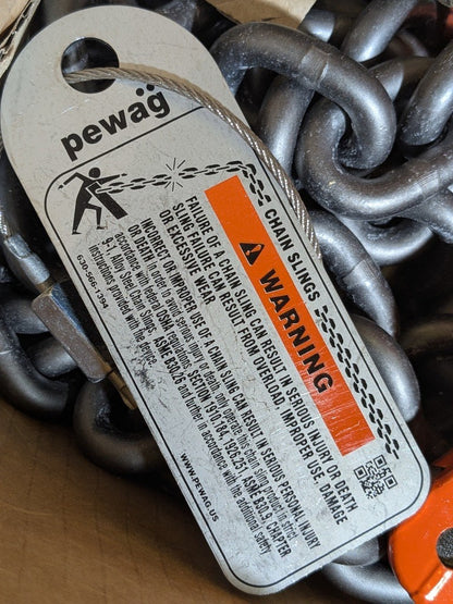 Pewag Chain Sling Single-Leg & Sling Hook 10 Ft Long 8800 Lb Vertical 10G100SSS