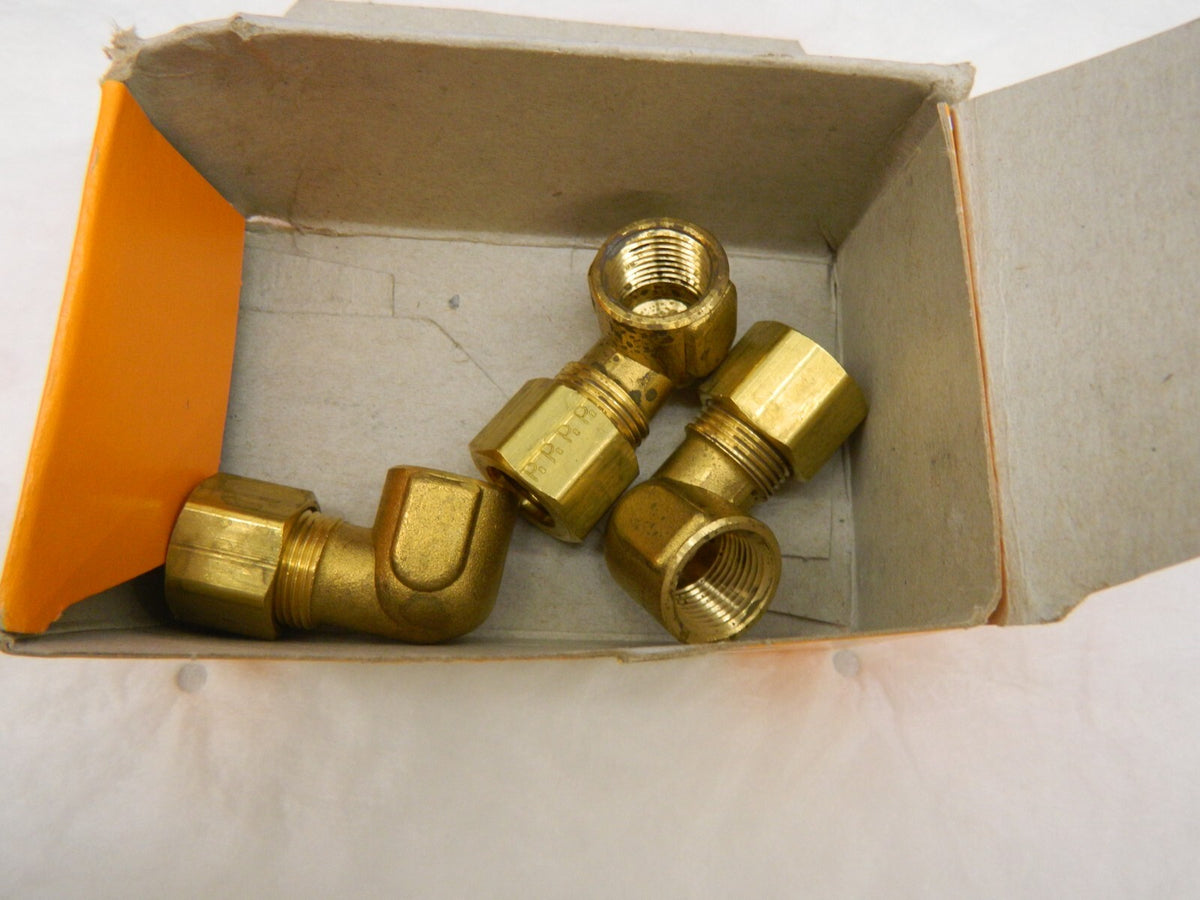 PARKER 3pk Compression Tube Female Elbow: 3/8-18" 170C-8-6