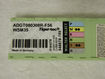 Walter ADGT080308 Grade WSM35 Carbide Milling Insert QTY 10 5164278
