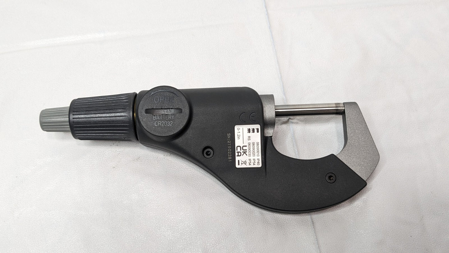 TESA Electronic Outside Micrometer Micromaster IP54 0 to 1.2"/0 to 30mm 06030010