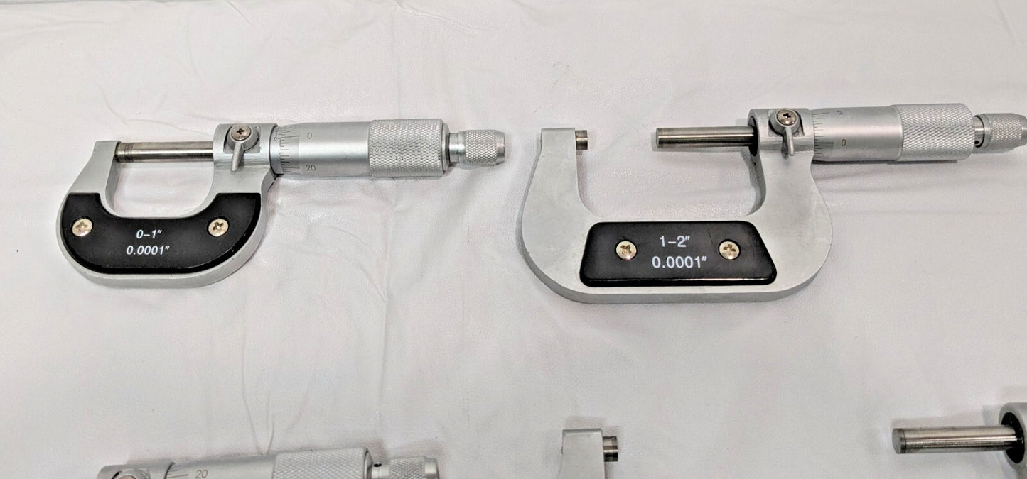 12 PCS Mechanical Outside Micrometer Set 0 - 12" Range W/O Standards INCOMPLETE