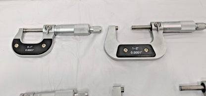 12 PCS Mechanical Outside Micrometer Set 0 - 12" Range W/O Standards INCOMPLETE