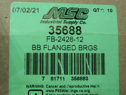 Oil Impregnated Bronze Sleeve Bearing 1-1/2" Inside 1-3/4" Outside Qty