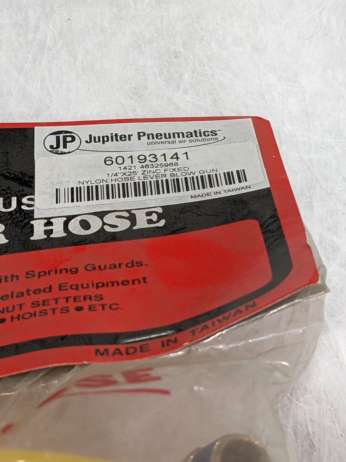 Jupiter 1/4" ID Thumb Lever Air Gun 25' Long Hose 60193141