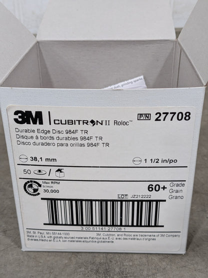 3M Quick-Change Disc: Roloc TR, 1-1/2" Dia, 60 Grit Qty 50 7000045171