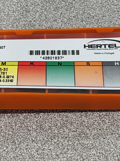 HERTEL Turning Insert: TNMG 333L12 HC1250T, Solid Carbide Qty 10 42801837
