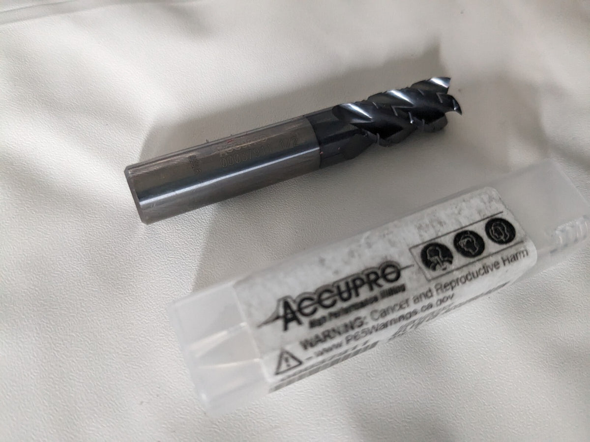 Accupro Roughing &amp; Finishing End Mill: 1/2" Dia, 4 Fl 12184992