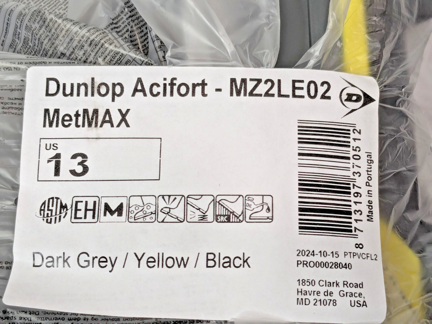 Dunlop Acifort MetMAX Safety Boots Steel Toe Waterproof Size 13 MZ2LE02.13