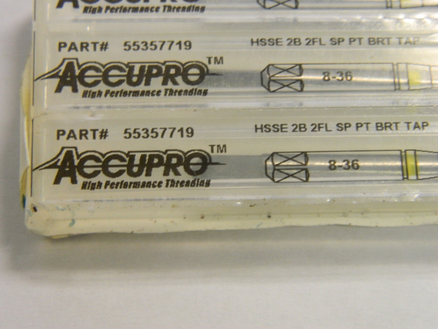 Accupro 8-36" 2FL Vanadium High Speed Steel Spiral Point Tap QTY 4  55357719