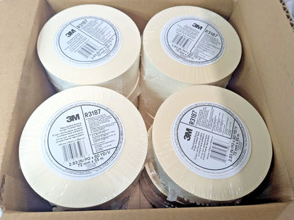 3M R3287 Repulpable Strong Single Coated Tape White 72mm X 55m QTY 12 7100028052