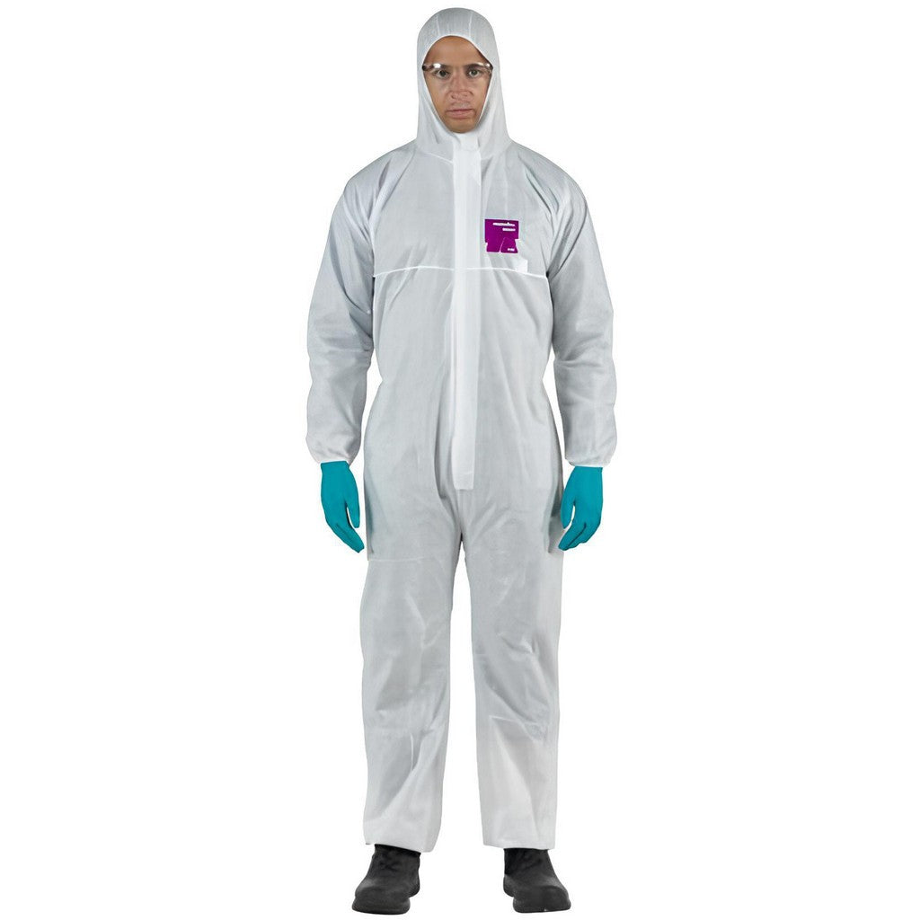 Ansell Disposable Coveralls Chemical Protection, Sz L Qty 25 WH15-S-92-101-04