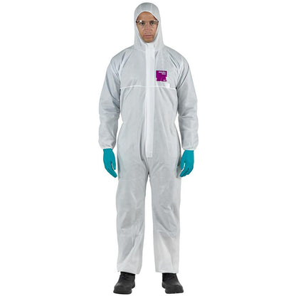 Ansell Disposable Coveralls Chemical Protection, Sz L Qty 25 WH15-S-92-101-04