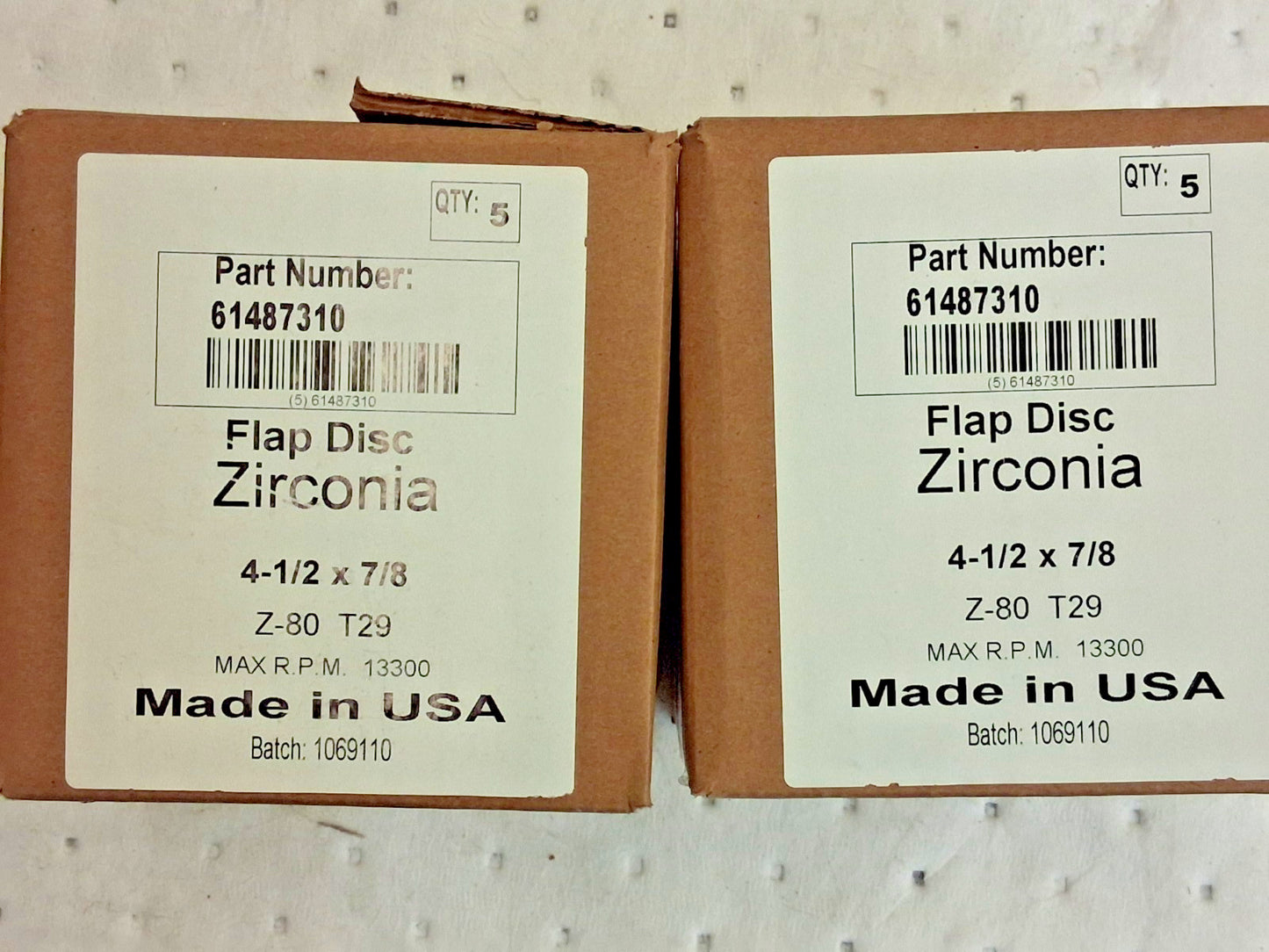CGW Abrasives Flap Discs QTY10 4-1/2" Dia 7/8" Hole Zirconia Alumina 29445RWB
