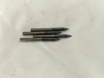 ACCUPRO Square End Mill 4ct: 0.02" Dia, 0.06" LOC, 4 Fl Carbide 12462815