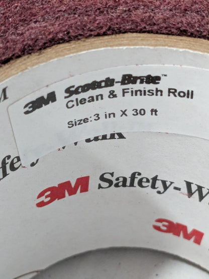 3M Non-Woven Roll: Aluminum Oxide, 3" Wide, 30' Long 7010309558