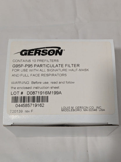 Gerson G95P P95 Particulate Filter - Case of 100 Filters 0871916