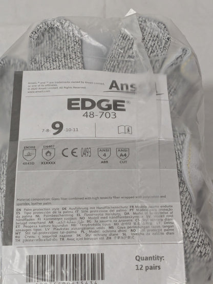 Ansell Cut, Puncture &amp; Abrasion-Resistant Glove Sz Large 12 Pairs 48703090