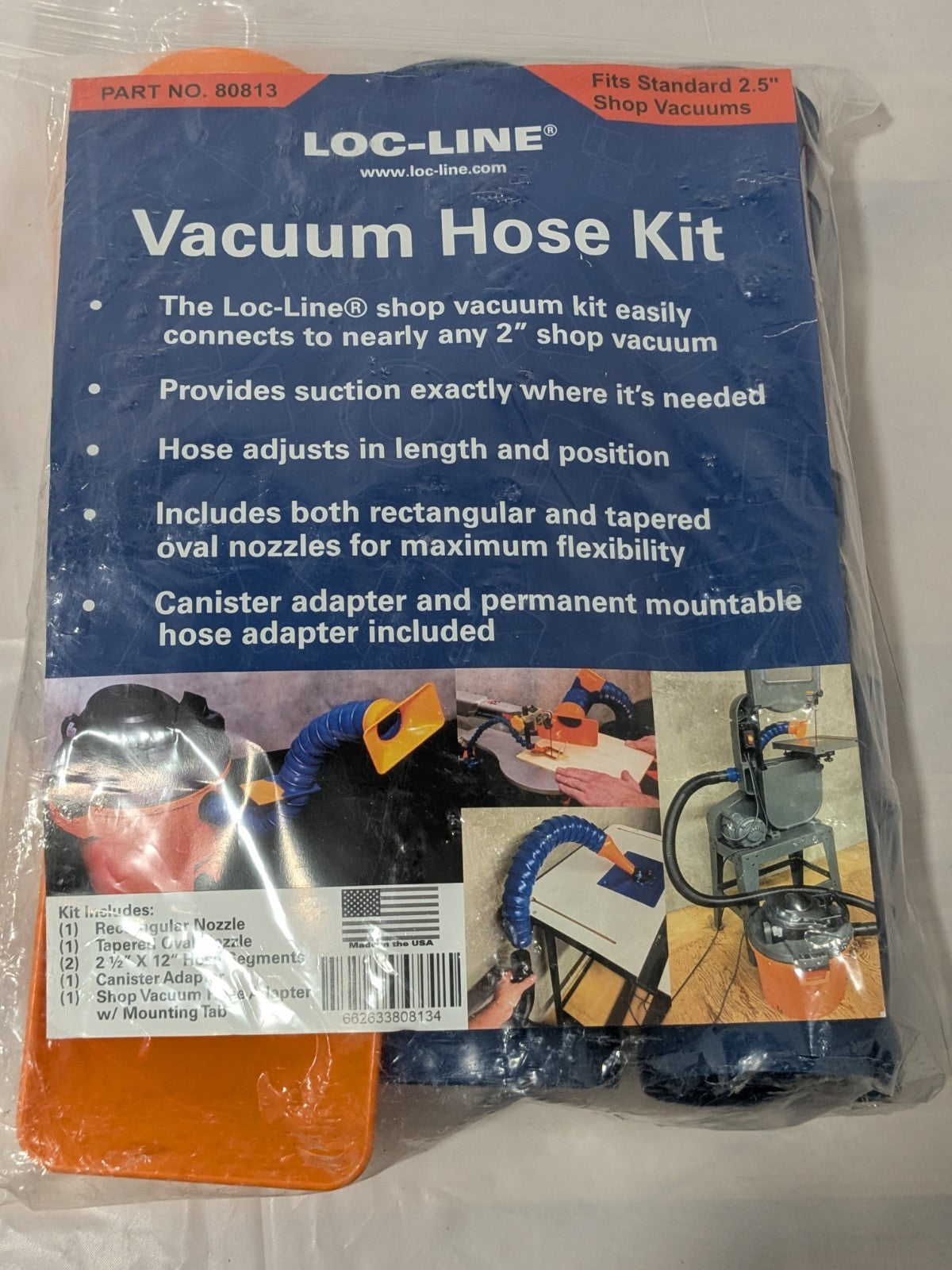 Loc-Line Shop Vacuum Kit, 2.5", Blue/Orange 80813