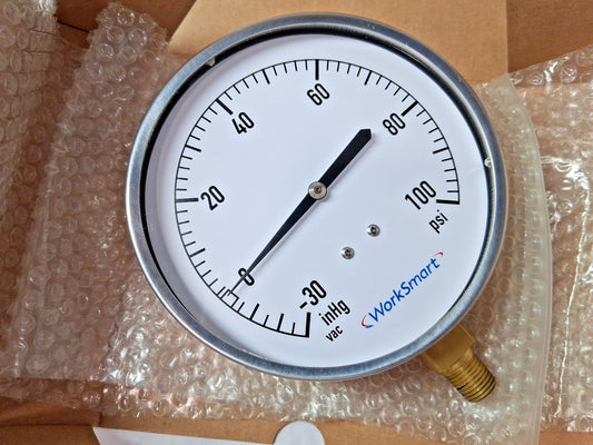 Worksmart PRESSURE GAUGE W/SS CS 4.530-0-100 1/4NPT LM WS-PE-267