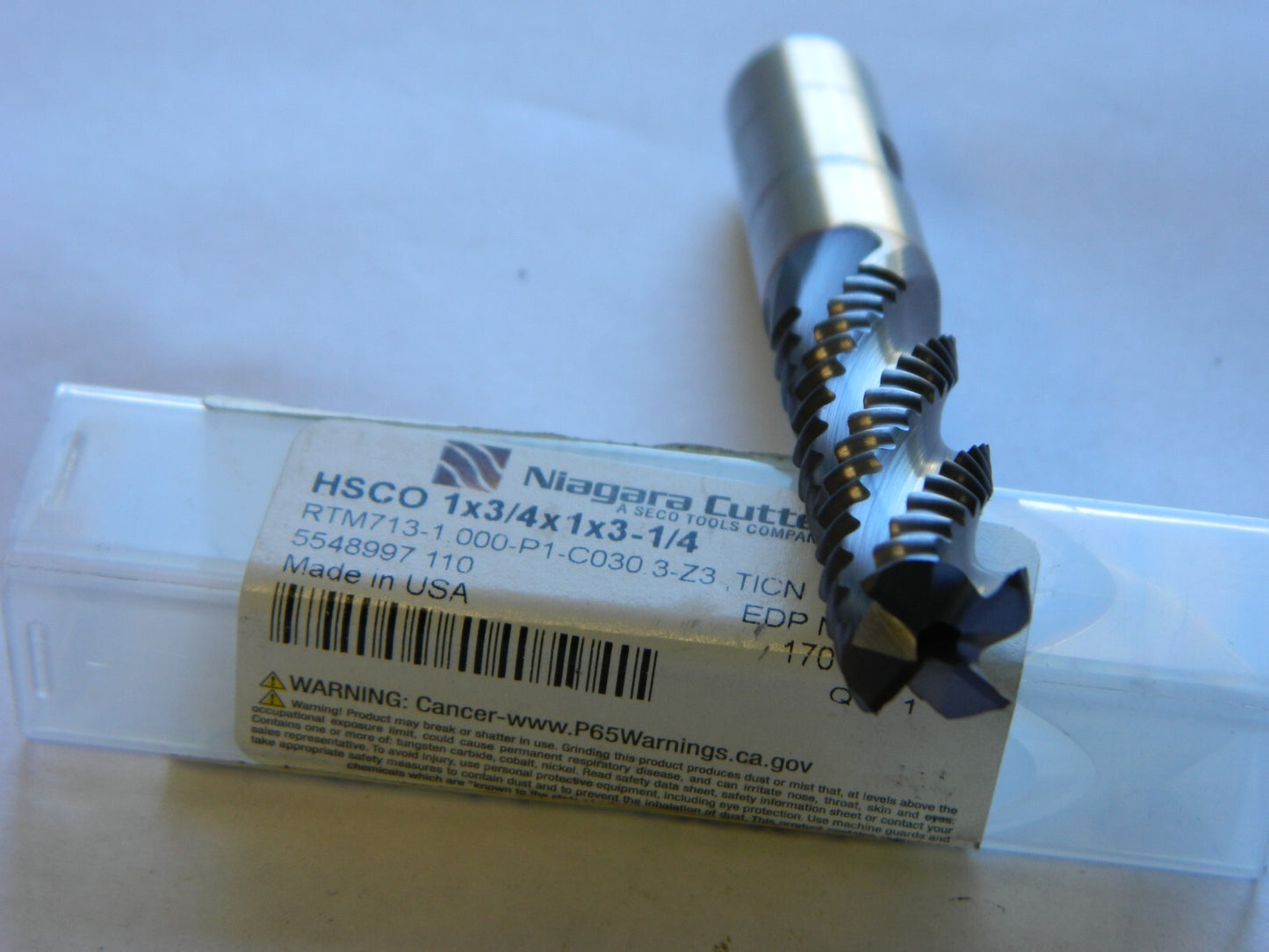 NIAGARA CUTTER Square End Mill: 1'' Dia, 1'' LOC, 3/4'
