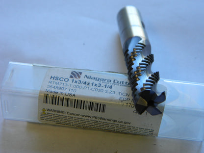 NIAGARA CUTTER Square End Mill: 1'' Dia, 1'' LOC, 3/4'