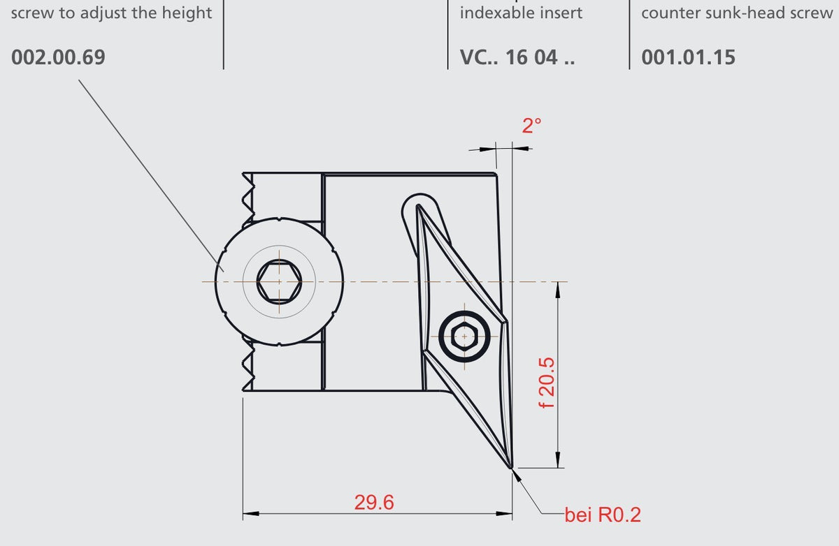 GRAF Insert Holder RH for Copy Turning R37 12.0449