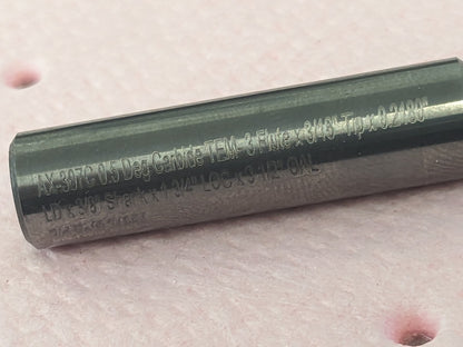 Tapered End Mill: 0.5 ° per Side, 3/16" Small Dia, 1-3/4" LOC 3 Fl hss KK-307