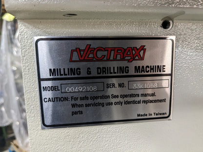 Vectrax 20" Variable Speed Mill / Drill 170 - 2000 RPM 2 HP 220v Parts / Repair
