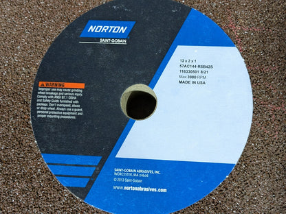 Lot of 3 Norton Foundry Grinding Wheel 12" x 2" x 1" 66253296072